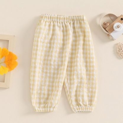 Toddler's Charming Checkered Jogger Pants - Image 7