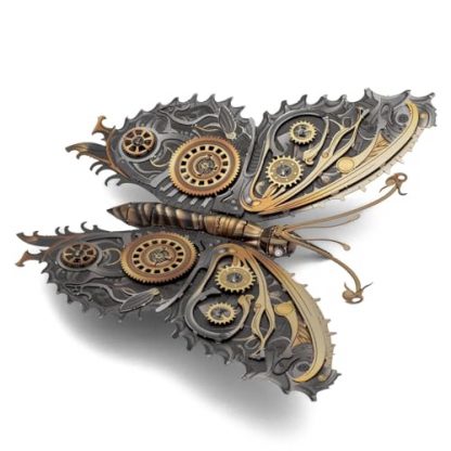 Steampunk Butterfly 3D Metal Puzzle Kit - Image 5
