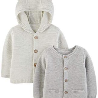 Cozy Neutral Knit Cardigan Sweaters for Babies (2-Pack)