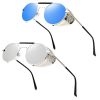 A11 2pcs Silver Frame Silver Lens + Silver Frame Blue Lens (Both Non Polarized)