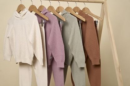 Cozy Honeycomb Knit Top and Pant Set for Girls - Image 5