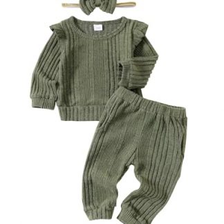 "Cozy Cotton Blend Sweatsuit Set for Toddler and Baby Girls"