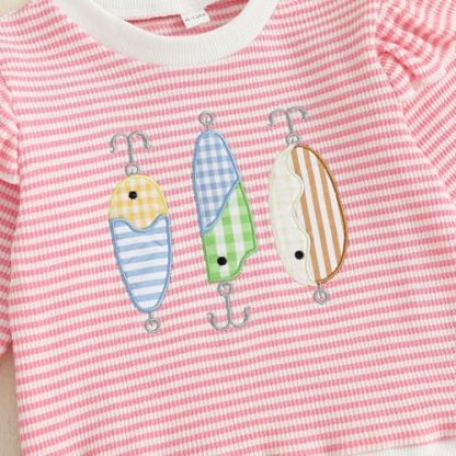 "Enchanting Fish Embroidery Autumn Ensemble for Toddler Girls" - Image 3
