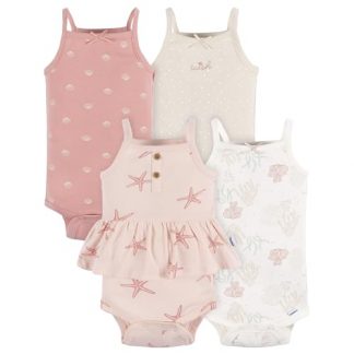 Starry Sea Adventure Sleeveless Baby Bodysuits (4-Pack)