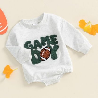 Comfy Infant Fall-Winter Oversized Sweatshirt Romper - Image 2