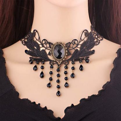 Victorian Gothic 5-Piece Lace Choker Set for Elegant Women - Image 4