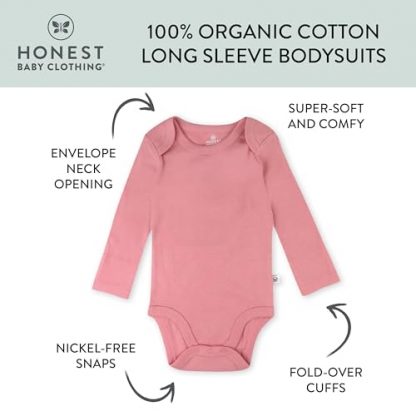 Trio Pack of Soft Organic Cotton Bodysuits for Infants - Image 2