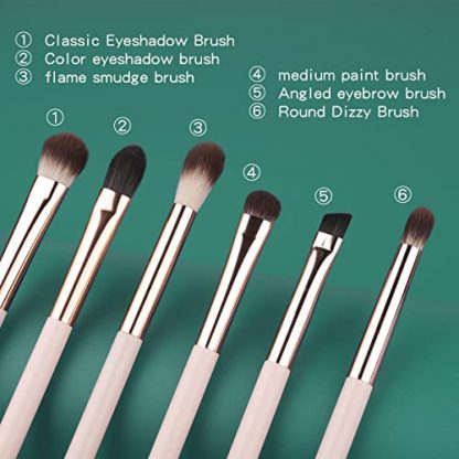 Essential Eye Makeup Brush Set - 6 Piece Professional Eye Brush Collection - Image 4