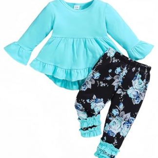 Adorable Floral Ruffle Outfit for Baby and Toddler Girls