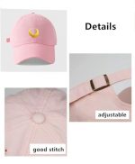 Unisex Lunar-Themed Baseball Cap in Pink - Image 2