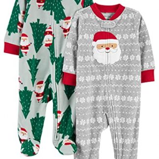 Comfy Holiday Baby Sleep & Play Fleece Outfits, Set of 2