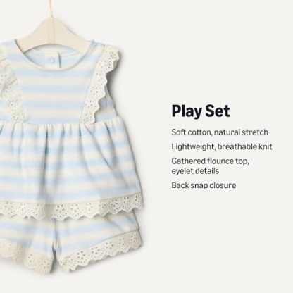 Delicate Eyelet Top & Short Set for Toddlers and Baby Girls - Image 2