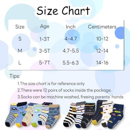 Comfy Children's Non-Slip Cotton Socks - 12 Pairs - Image 7