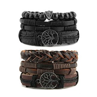 Genuine Leather Tree of Life Tribal Bracelet