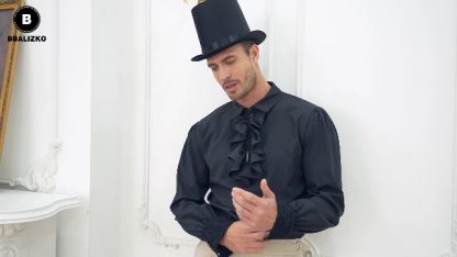 Men's Victorian Renaissance Pirate Shirt with Ruffle Detail - Image 7