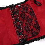 Women's Floral Corset with Black Lace Trim: Overbust Waist Cincher Bustier Top - Image 7