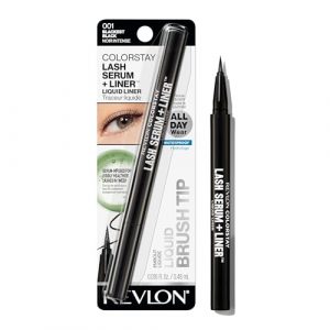 Dual-Action Lash Serum and Waterproof Eyeliner in Blackest Black