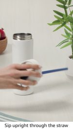 Galactic Warrior Themed Insulated Stainless Steel Water Bottle with Straw - Image 7