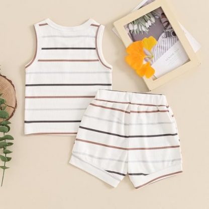 Striped Summer Ensemble for Baby Boys - Image 4