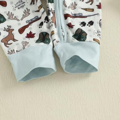 Adorable Baby Boy's Hunting-Themed Onesie with Duck and Deer Prints - Image 7