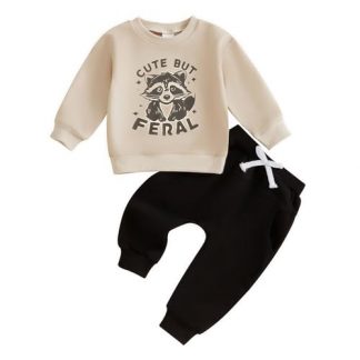Charming Toddler Boy's Winter Outfit Set with Stylish Sweatshirts and Jogger Pants