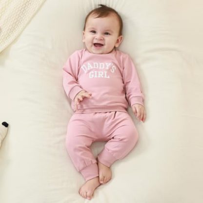 "Daddy's Girl" Cozy Sweatshirt and Joggers Set for Baby Girls - Image 2