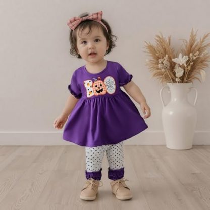 Adorable Toddler Girl's Festive Embroidered Outfit Set - Image 2