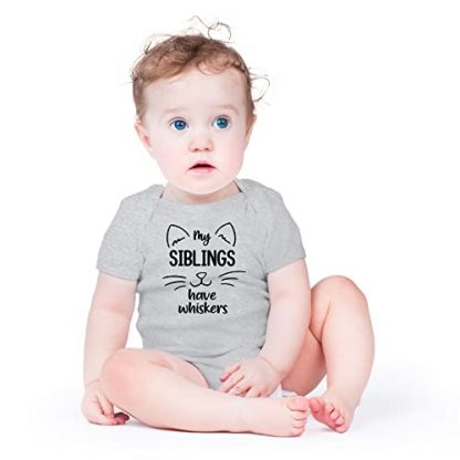 "My Siblings Have Whiskers" Adorable Baby Bodysuit - Image 2