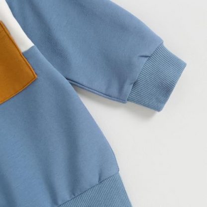Charming Toddler Boy's Color-Block Winter Outfit Set - Image 5