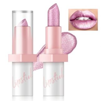 Dazzling Pink Frost Metallic Lipstick - Long-Lasting, High Shine, and Transfer Proof