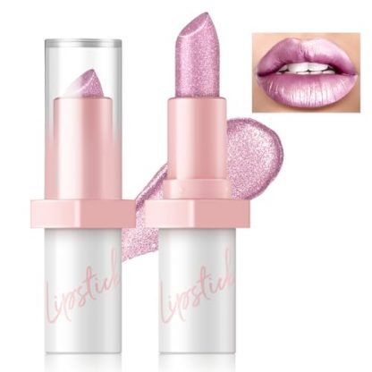 Dazzling Pink Frost Metallic Lipstick - Long-Lasting, High Shine, and Transfer Proof