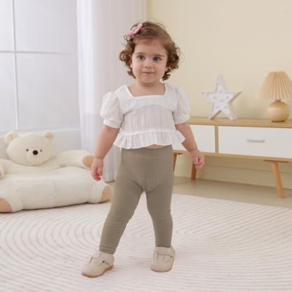 Comfy Cotton Ribbed Infant Leggings and Jogger Pants - Image 2