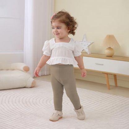 Comfy Cotton Ribbed Infant Leggings and Jogger Pants - Image 3
