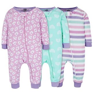 Cozy Trio of Baby Girl Cotton Sleepsuits