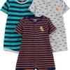 Grey Cars/Navy Lion/Turquoise Green Horizontal Stripe
