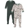 Bear Green Stripes White