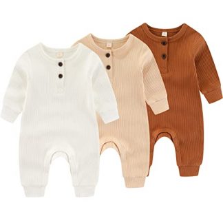 Cozy 3-Pack Newborn One-Piece Rompers with Mitten Cuffs