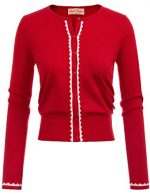 Chic Color Block Women's Cardigan Sweater