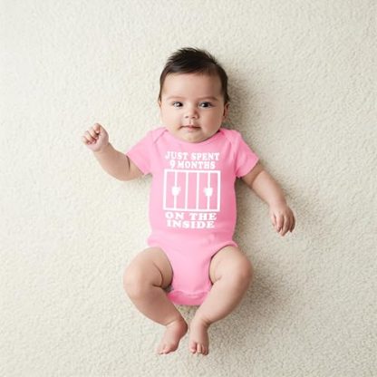 "9 Months On The Inside" Humorous Baby Bodysuit - Image 5