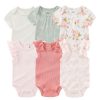 Baby Bodysuit 6-piece Green/Butterfly/Flower