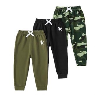 Adorable Toddler Boy Sweatpants, Three-Pack