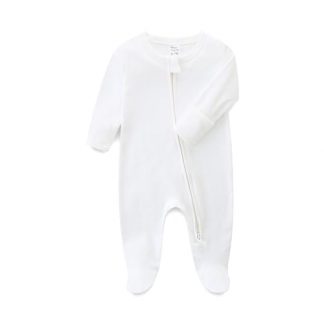 Cozy Cotton Baby Romper with Convenient Double Zipper