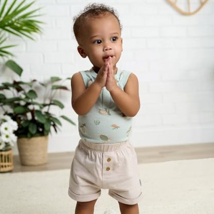 Baby Boys' Tropical Sea Turtles Sleeveless Onesies Multi-Pack - Image 3