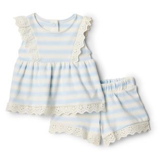 Delicate Eyelet Top & Short Set for Toddlers and Baby Girls