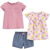 Denim/Pink Dots/White Floral