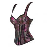 Women's Alluring Gothic Overbust Corset with Shoulder Straps & Halter Bustier Top - Image 2