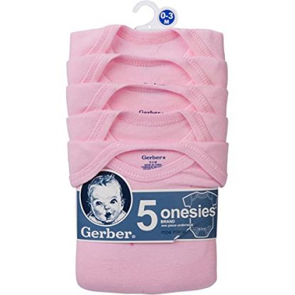 5-Pack of Baby Girl Solid Onesies Bodysuits - Image 2