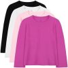 Black, White, Rose Red, Light Pink