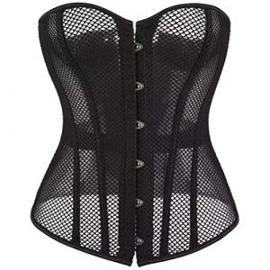 Seductive Mesh Overbust Corset with Gothic Renaissance Charm