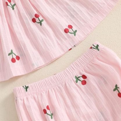 "Summer Sweetness" Baby Girl's Ruffle Dress and Shorts Outfit Set - Image 6